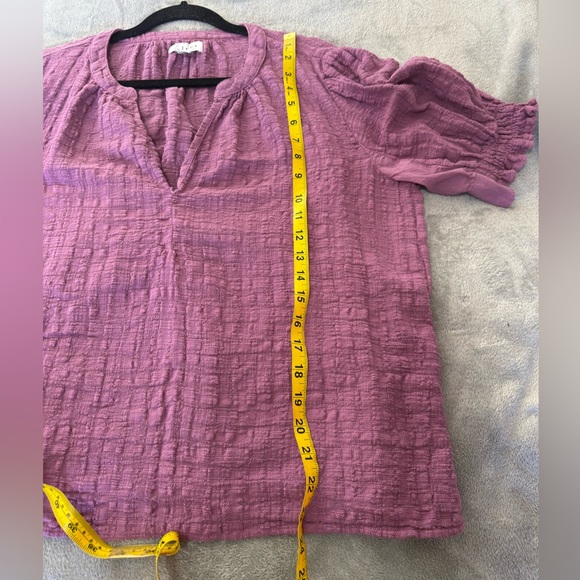 Velvet By Graham & Spencer Bonita Textured Cotton Top Balsamic Purple Size XL - Picture 9 of 10